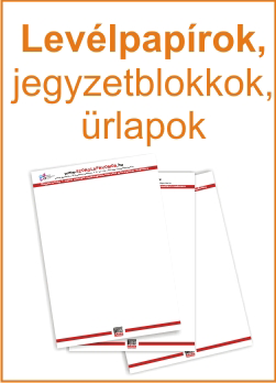 Levélpapírok, jegyzetblokkok, ürlapok